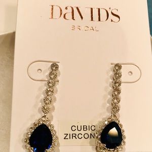 Cobalt Blue Diamond Earrings from David’s Bridal